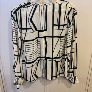 Club Monaco Black and White Geometric Blouse